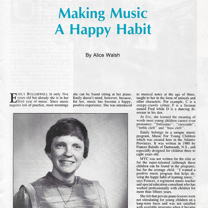 MYC – Making Music A Happy Habit (Atlantic Advocate Magazine – Sept. 1987)